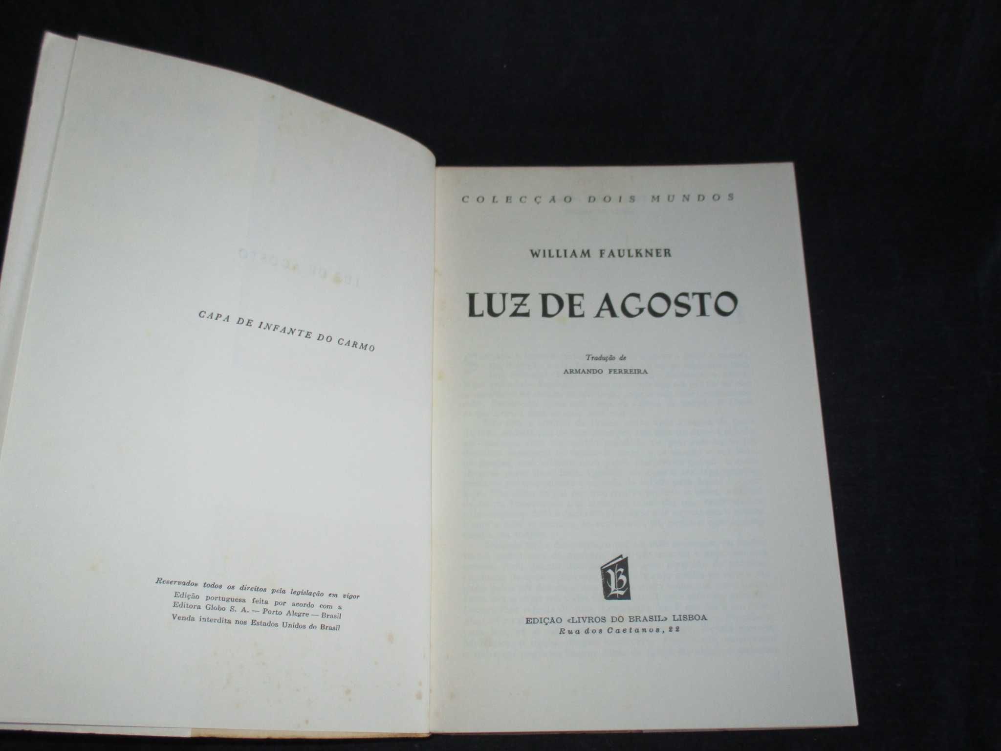 Livro Luz de Agosto William Faulkner Dois Mundos