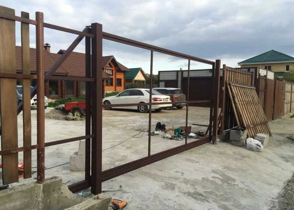 Каркас откатных ворот, Сдвижные ворота, Ворота для дачи, Гарантия‼️