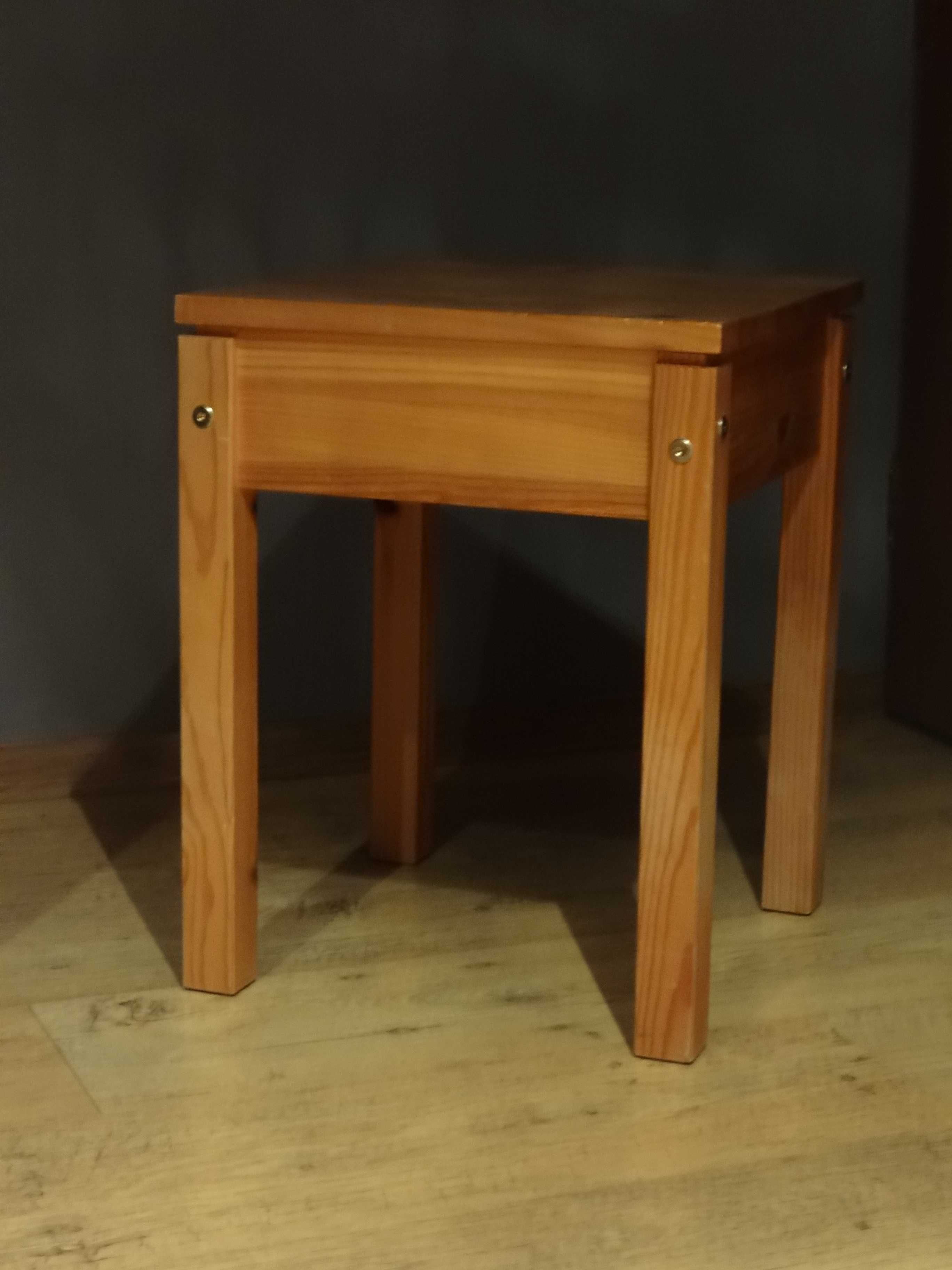 Krzesło taboret drewniany IKEA z pojemnikiem sosna lite drewno vintage