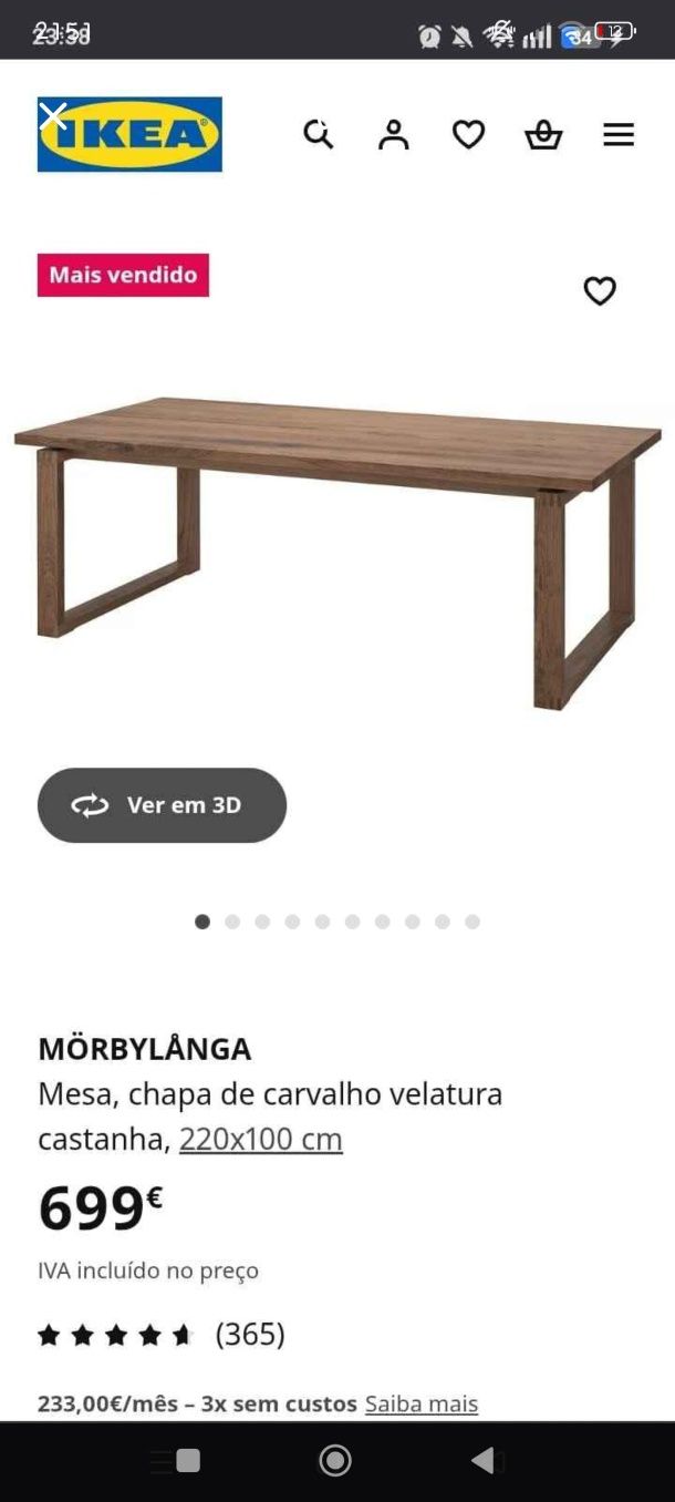 Mesa e cadeiras IKEA