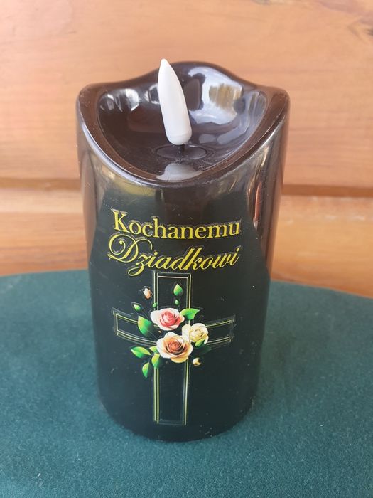 Czarny znicz ledowy "Kochanemu Dziadkowi"