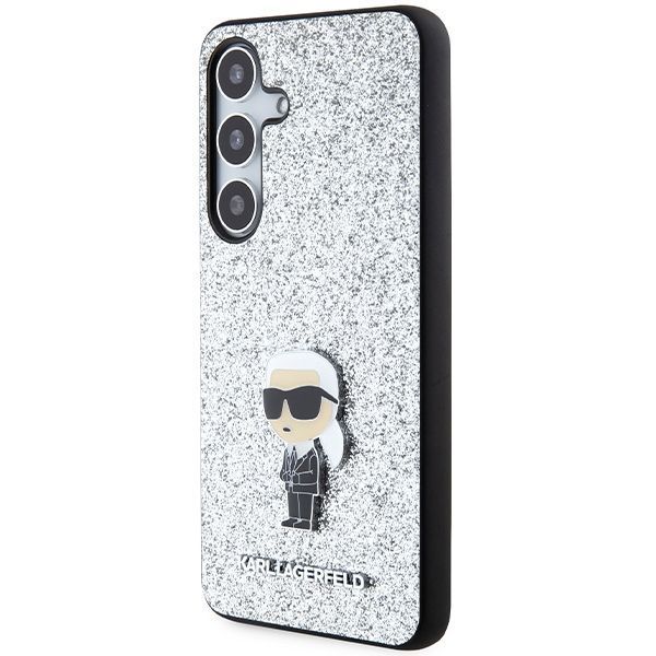 Etui Ochronne Karl Lagerfeld Glitter Ikonik Srebrne Samsung S24+