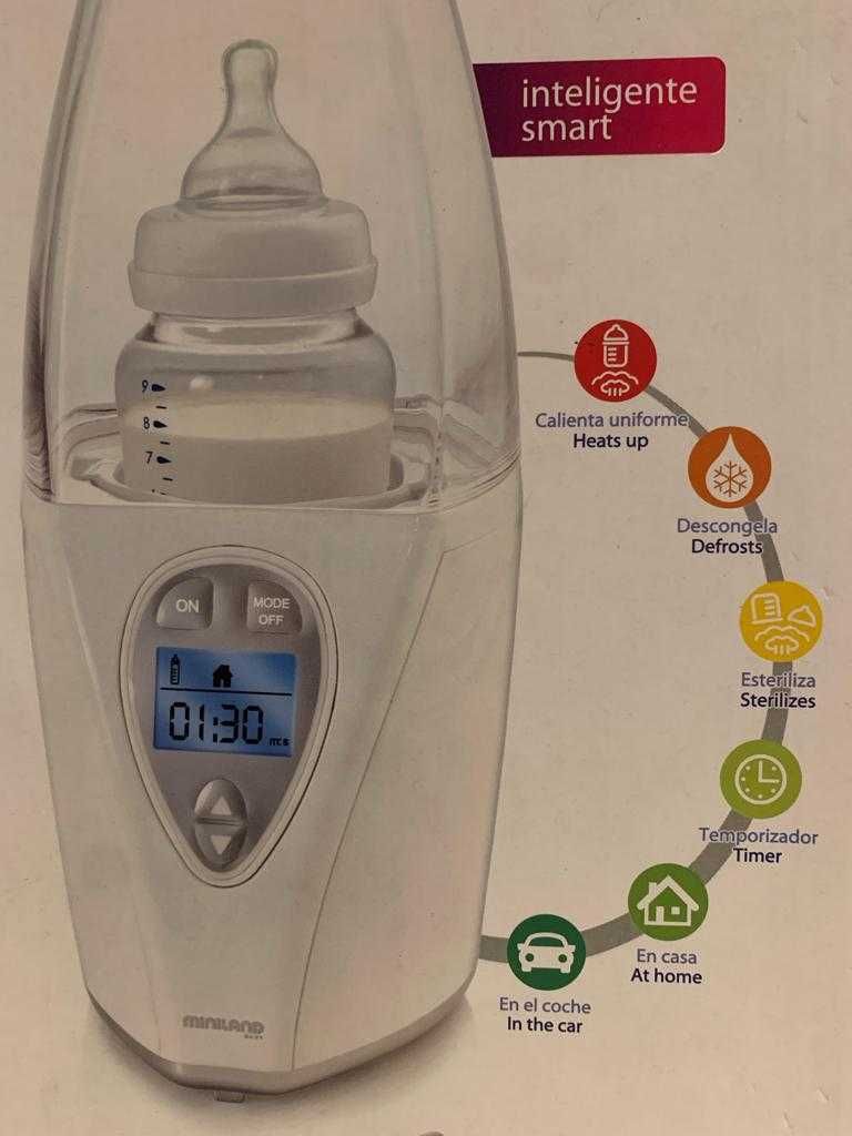 Aquecedor de biberões e esterilizador inteligente miniland