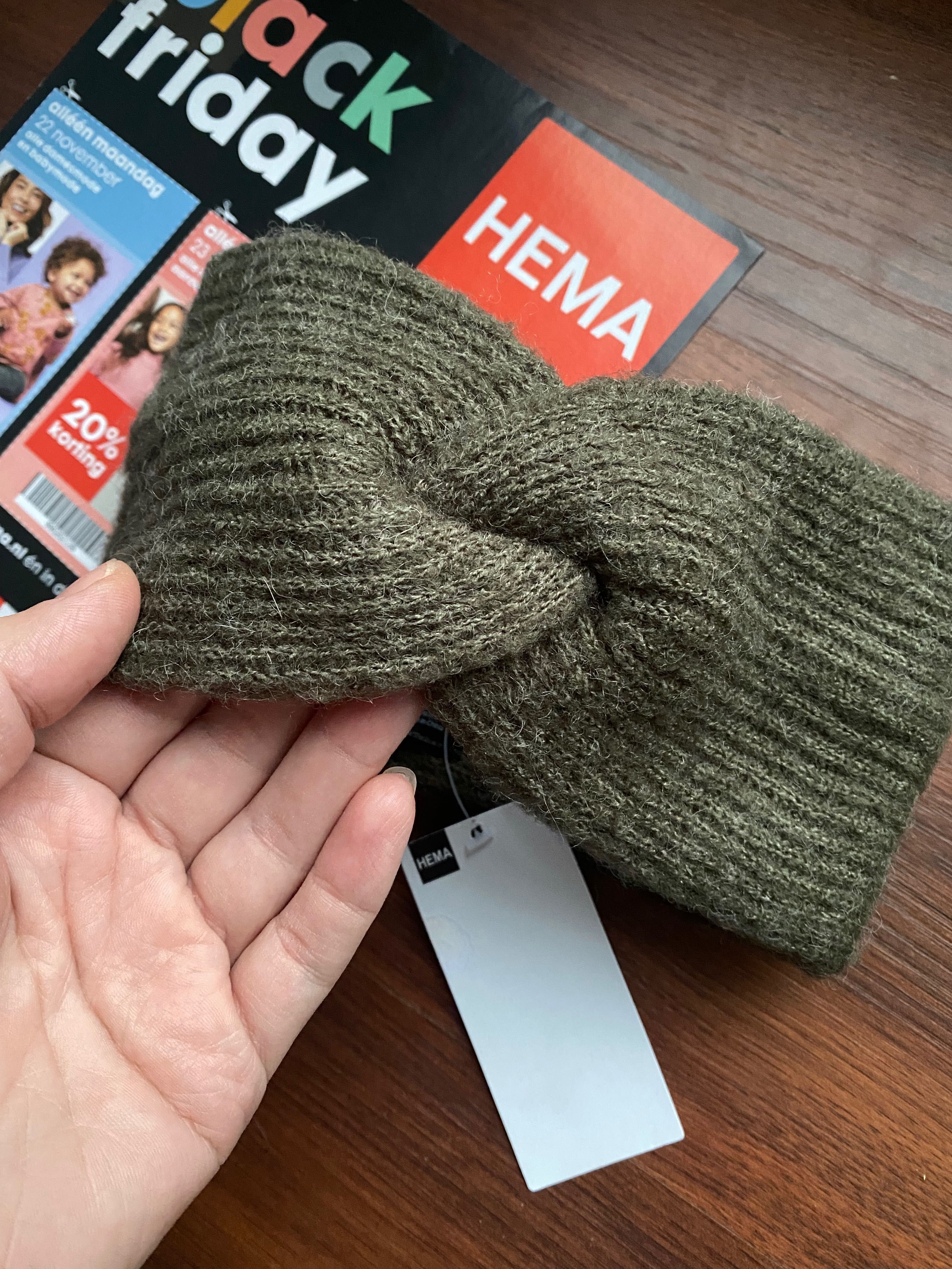 Тепла зелена повʼязка на голову Hema універсальний розмір жіноча шапка