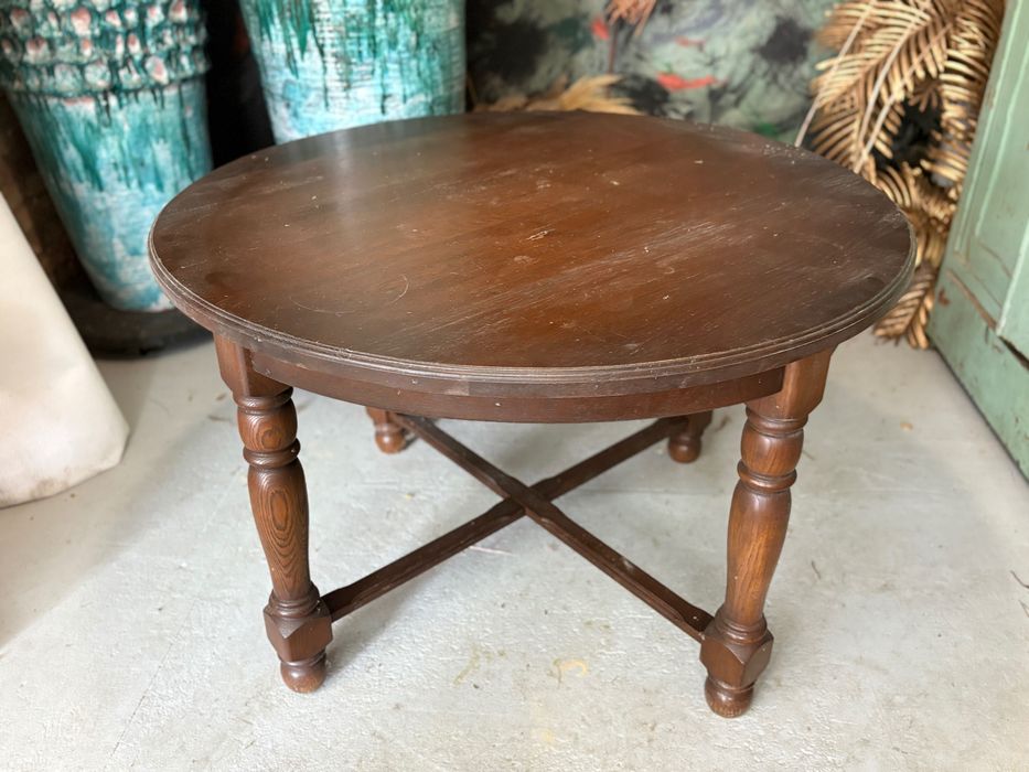 Stół drewniany okrągły vintage / rustykalny