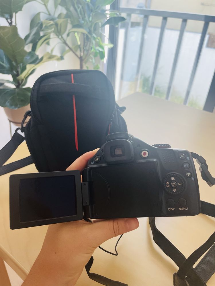 Canon PowerShot SX30 IS with a camera bag