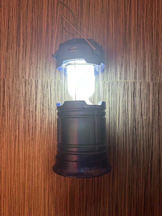 Туристичний ліхтар-лампа з повербанком та сонячной зарядкою