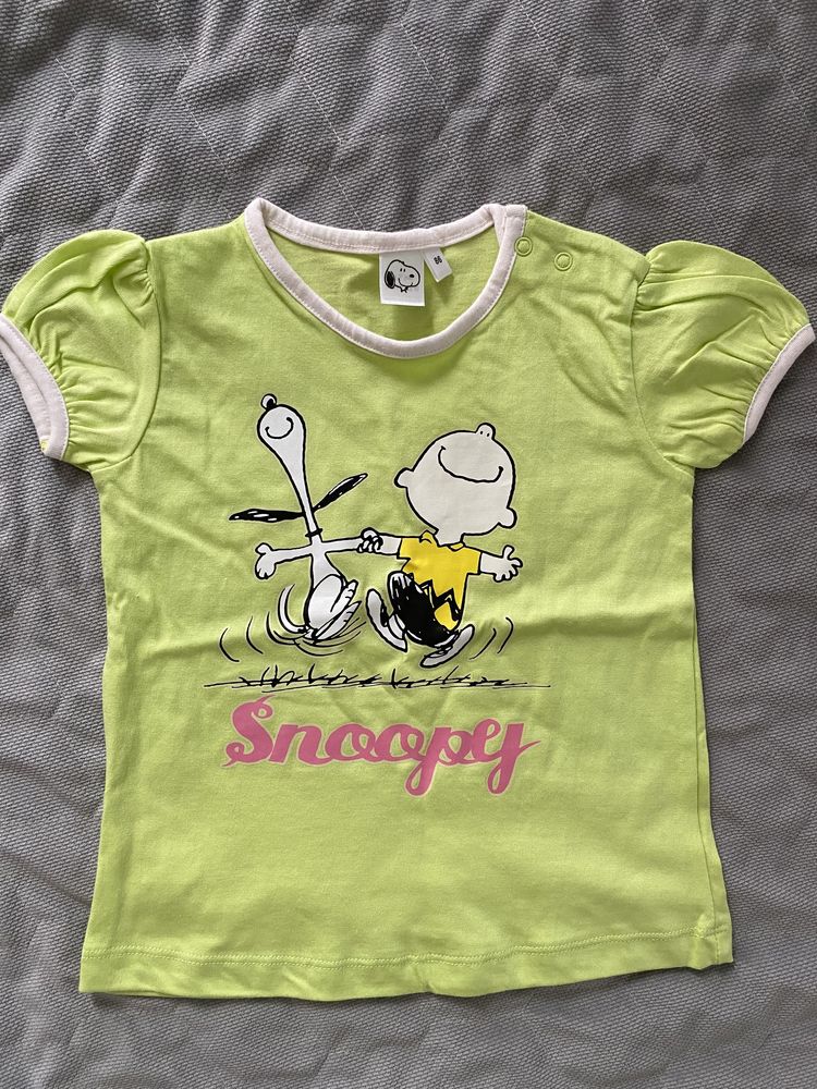 Sukienka i koszulka t-shirt snoopy 86 12-18m snoppy piesek