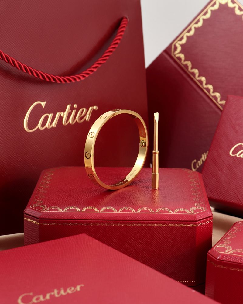 Браслет Cartier Love жовте та біле золото (срібло)