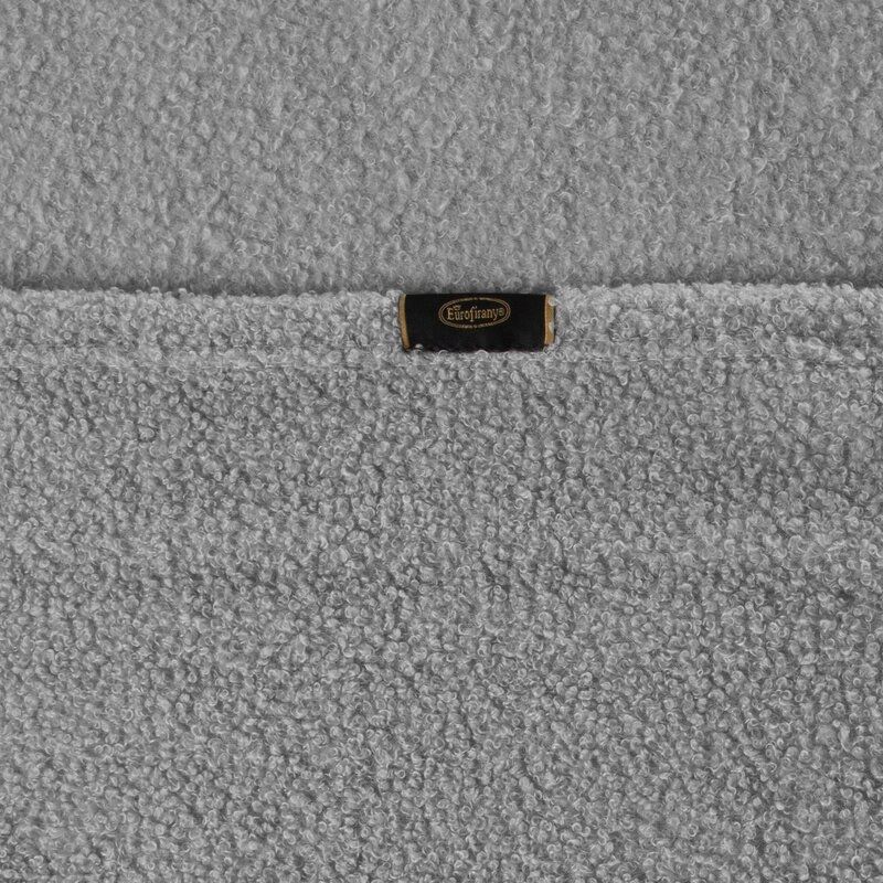 Koc narzuta na fotel 70x160 Bukla srebrny baranek z mikrofibry