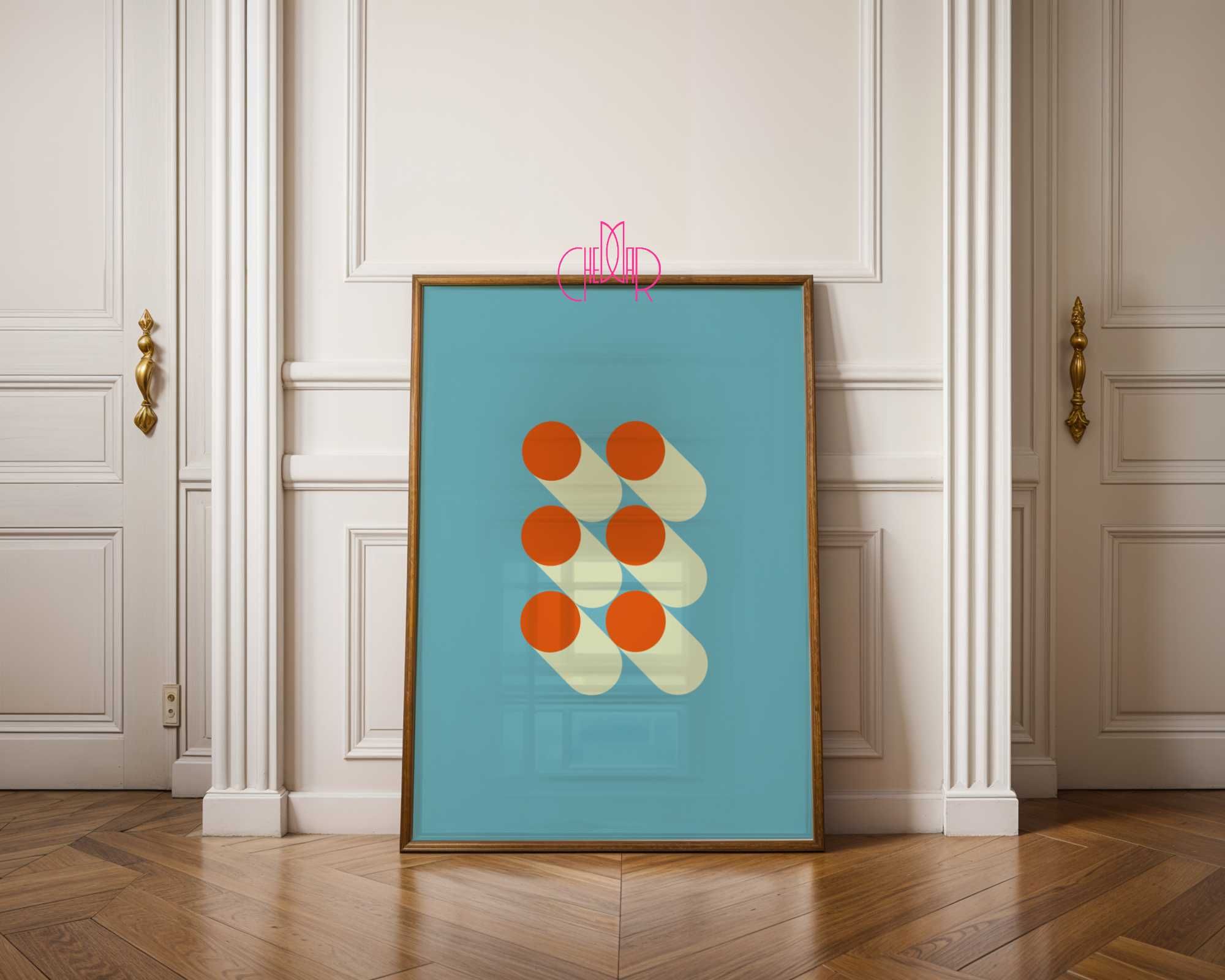 Plakat Bauhaus, symetryczne kropki, 30x40