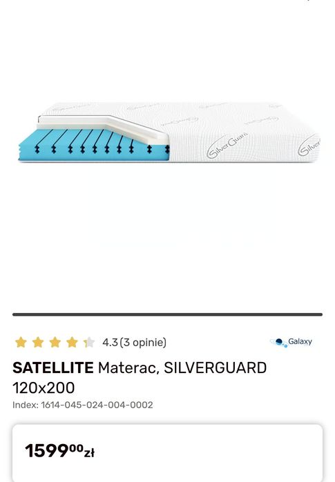 Materac 120x200 SilverGuard