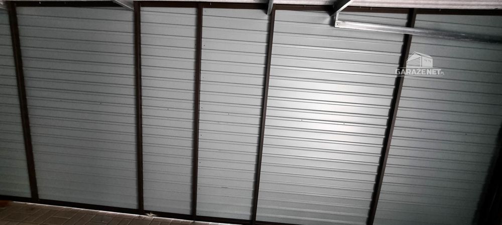 GARAŻ BLASZANY 6m x 6m 2x Brama Uchylna Drewnopodobny 6X6 GB255