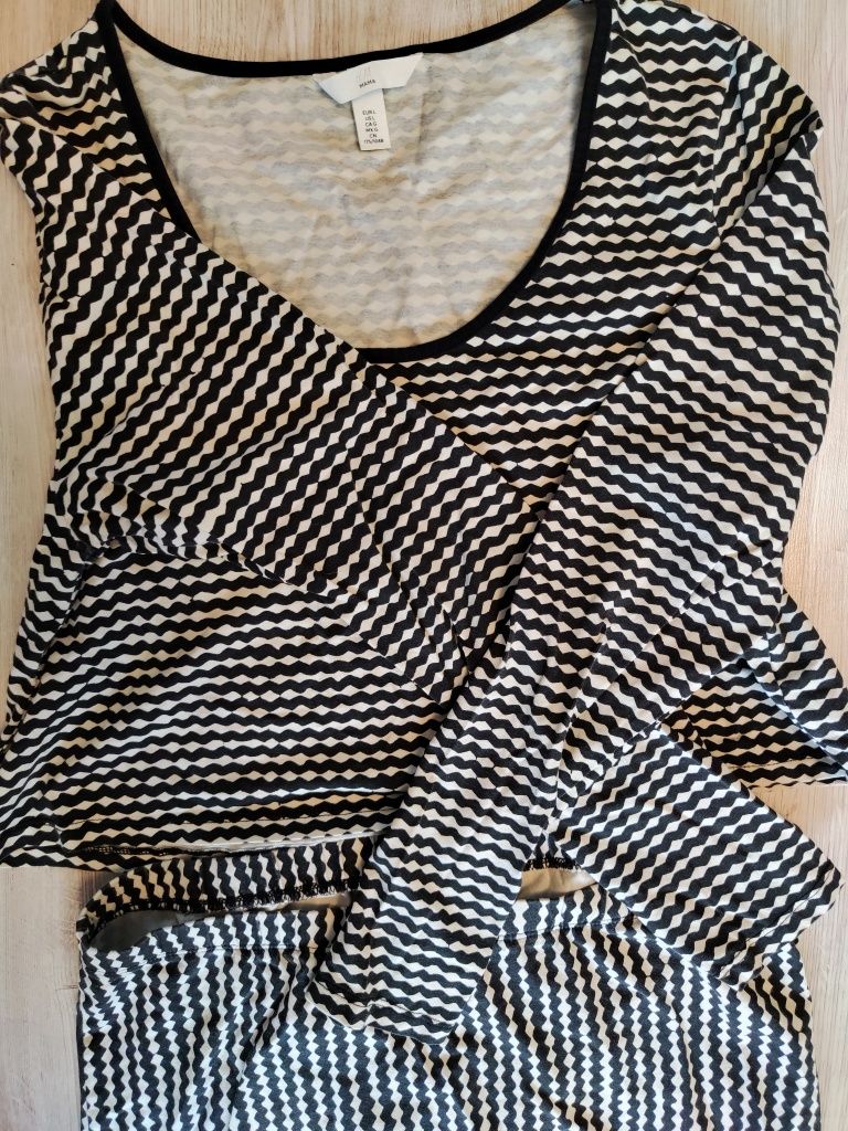 Zestaw ciążowy bluzka+spódnica midi H&M mama r.L/40