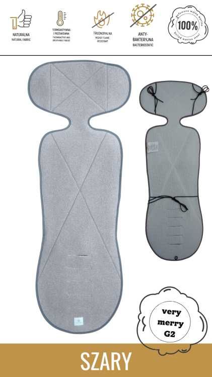 Wkładka do fotelika SIMPLE WOOL Merino Very Merry G2 Grey NOWOŚĆ 2025