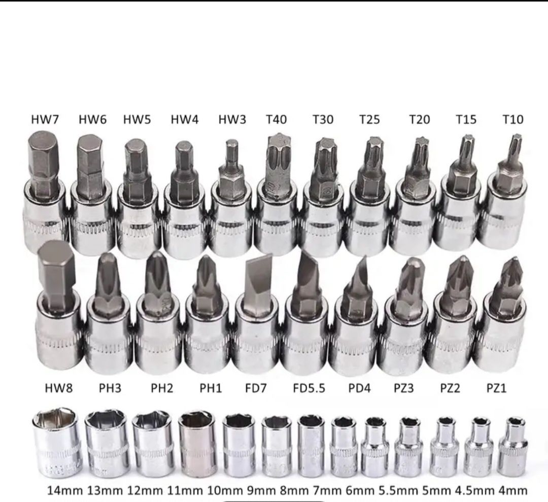 46-częściowy zestaw nasadek/torx/grzechotka