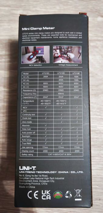 Uni-T UT210D-V1 Miernik Cęgowy - NOWY -