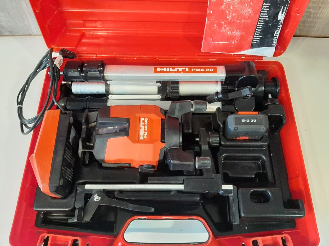HILTI PM 40 MG laser krzyżowy zielony PM 20 styyw uchwyt zestaw