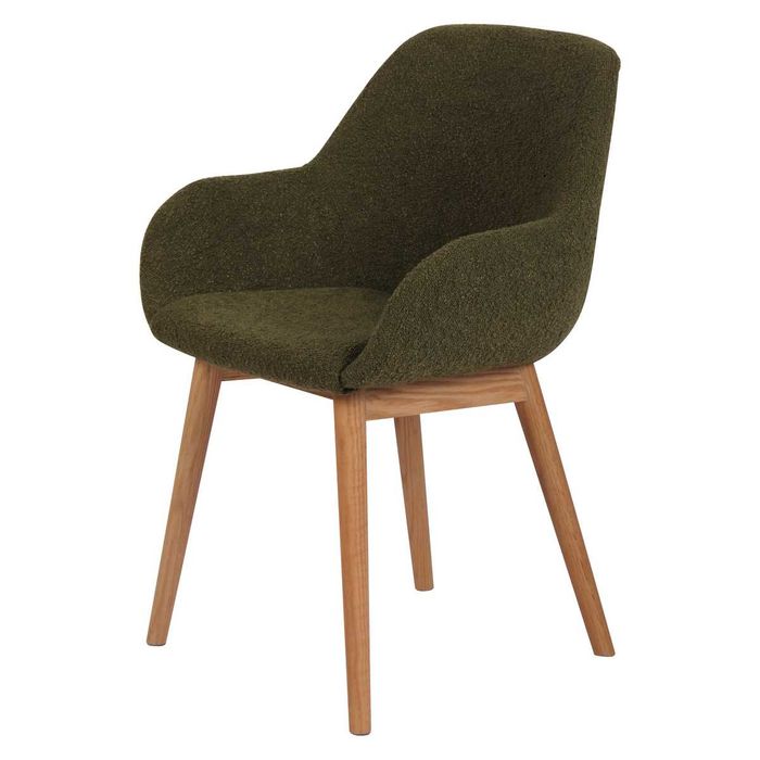 Krzesło krzesła khaki zielony jadalnia Homecept Altea boucle