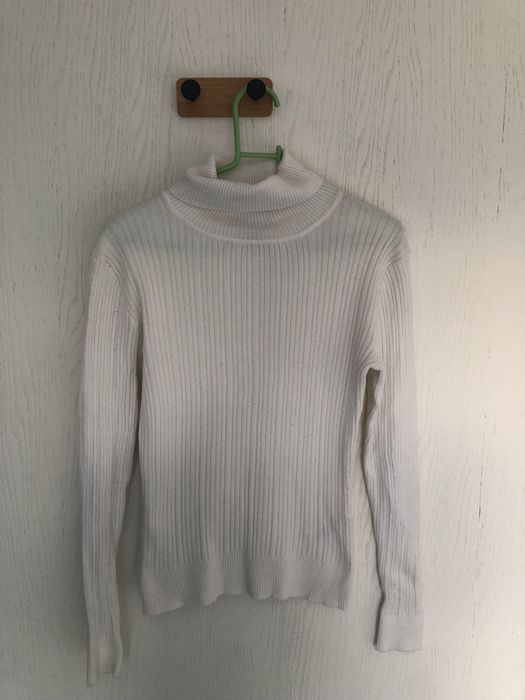 Bialy prazkowany golf primark w bdb stanie uniwersalny super sie preze