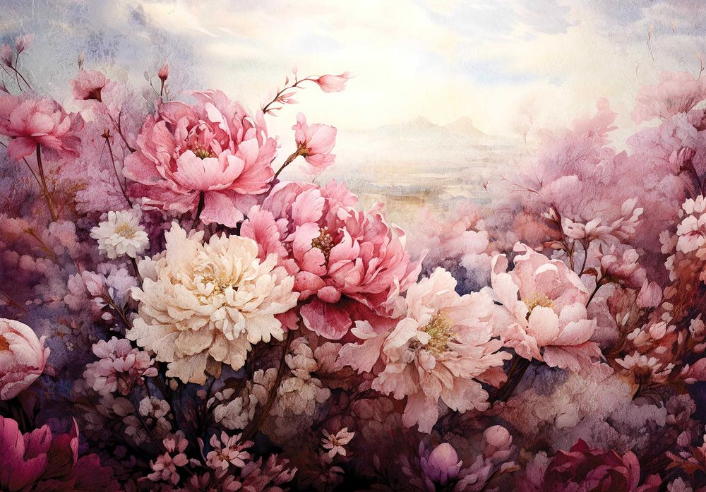 Fototapeta Subtelne Kremowe Kwiaty Róż Beż 3D Twój Rozmiar + KLEJ