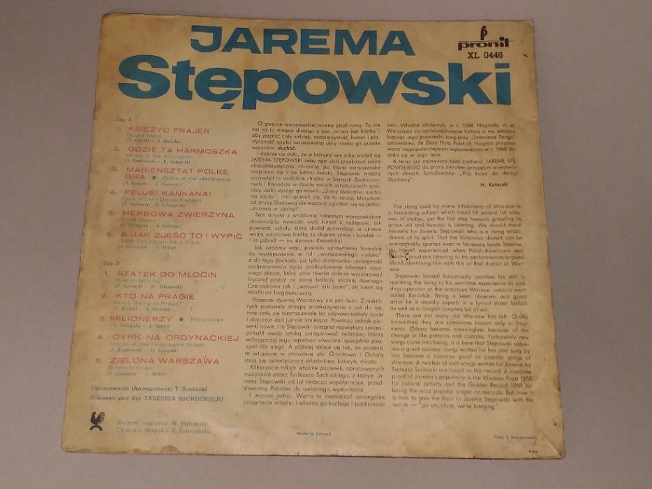 Płyta winylowa Jarema Stępowski - Księżyc Frajer... 1968
