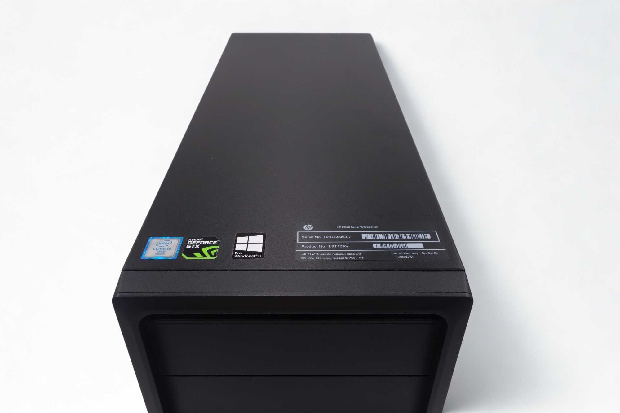 Komputer Używany HP Z240 i5 32GB 512 SSD 1TB HDD Nvidia GTX Gw FV