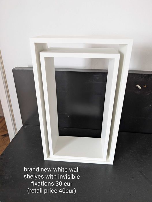 Moving Sale -White Wall Shelves