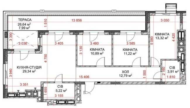 Продаж 3к Квартири ЖК Riverside з ТЕРАСОЮ і видом на річковий канал