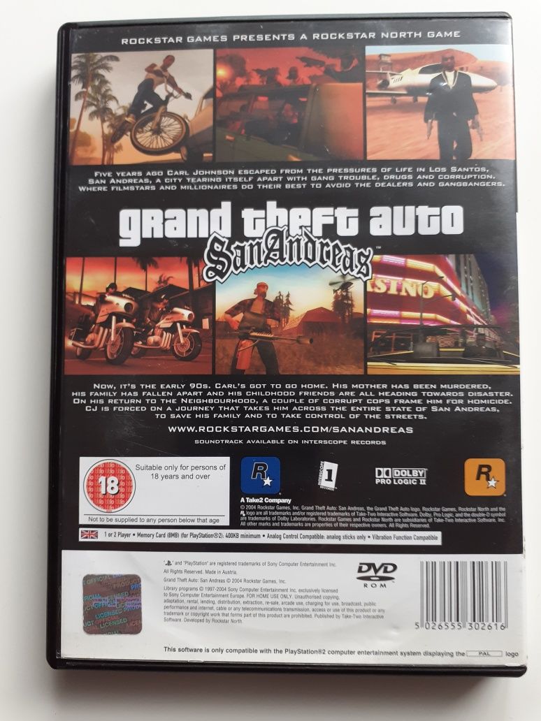 GTA San Andreas ps2 + inne gry