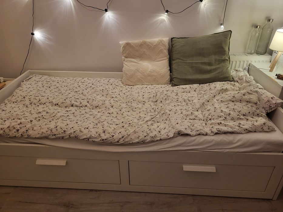 Łóżko Ikea rozkładane 80/200 BRIMNES  2 x materac