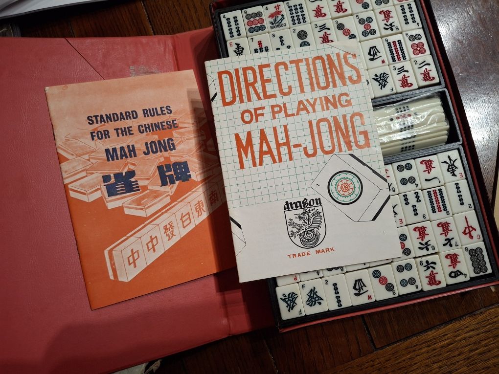 Mah jong antigo na caixa novo