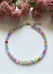 Kolorowy naszyjnik choker handmade rękodzieło lato koraliki