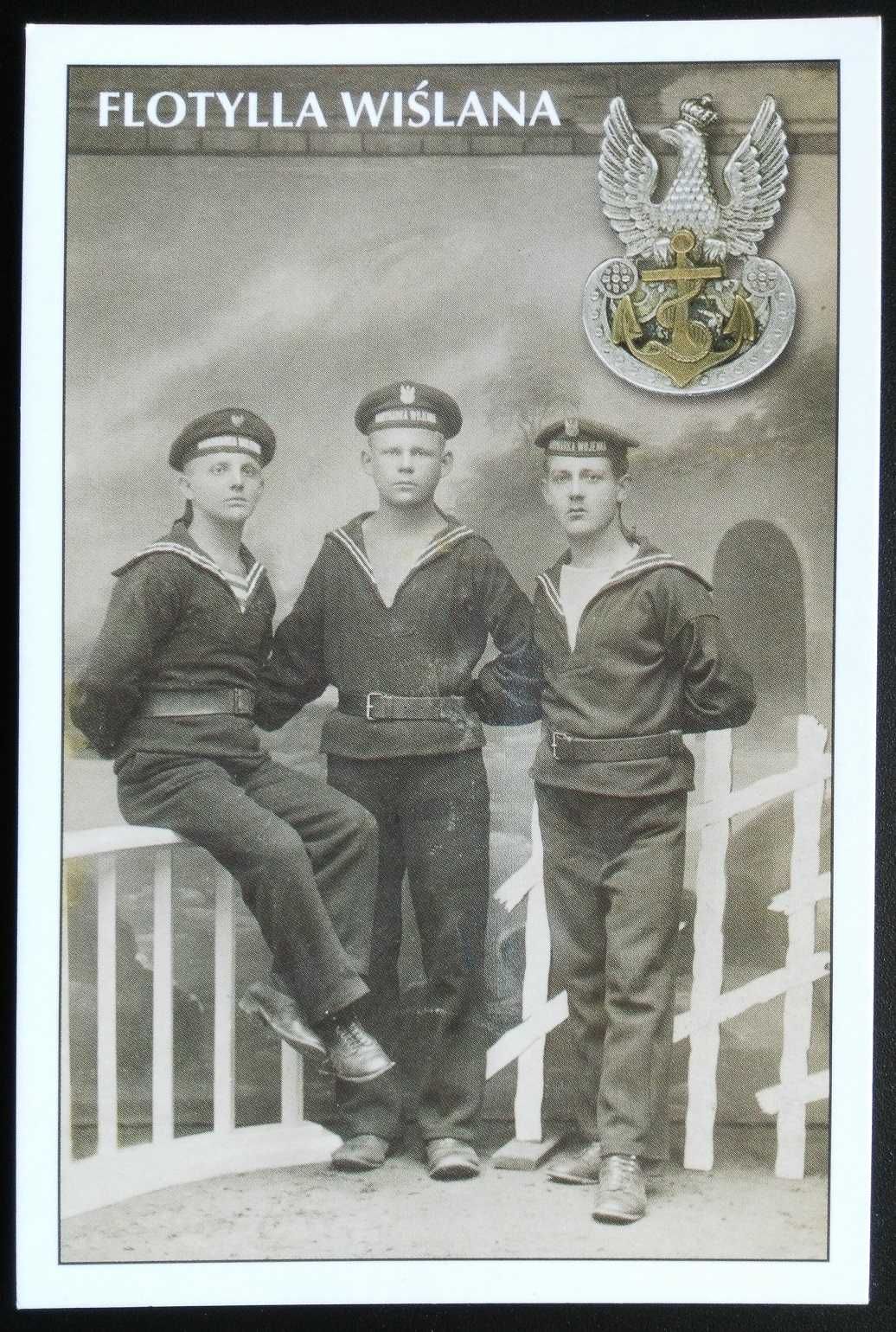 Pocztówka Militaria Flotylla Wiślana 1919 r. reprint
