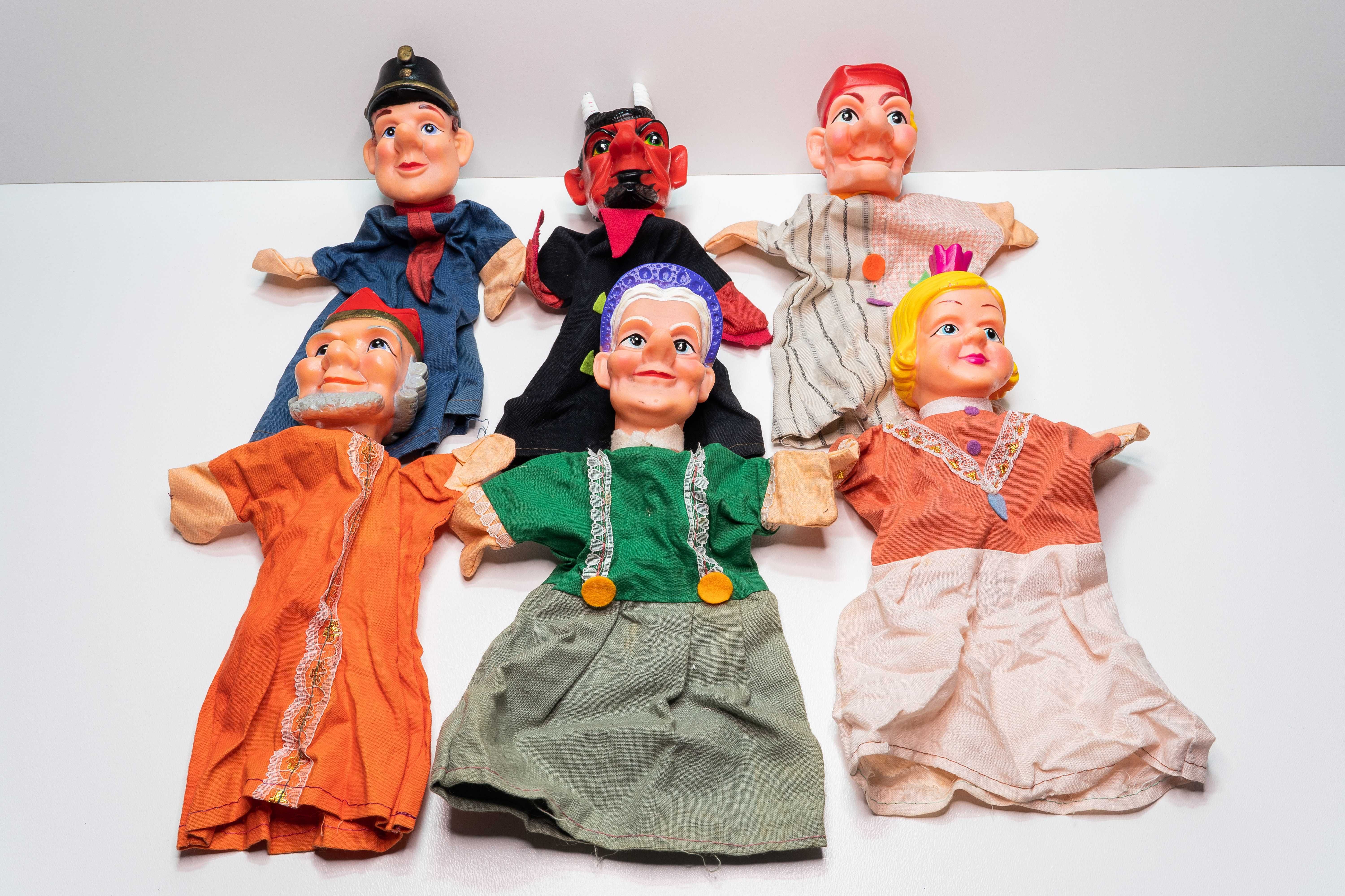 Teatrzyk kukiełkowy Bauer Theatrello - pacynki kukiełki 6 szt vintage