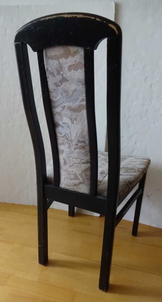 Krzesło Drewniane Wysokie  Czarne Tapicerka Beż, Brąz, Szary  BRASILIA