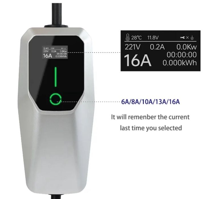 Carregador p/ EV eléctricos/ /Híbridos Junsul Control 16 A