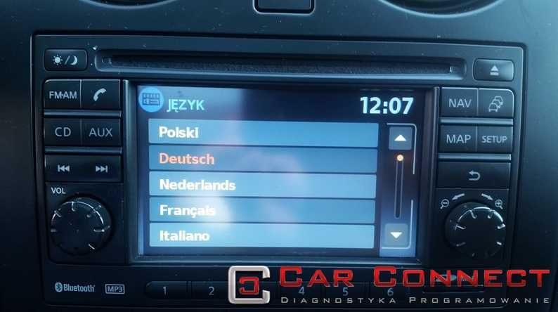 Nissan polskie menu język polski nawigacja Rzeszów