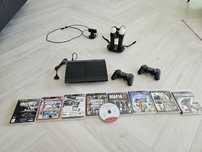 Play Station 3 + PS Move + 8 gier