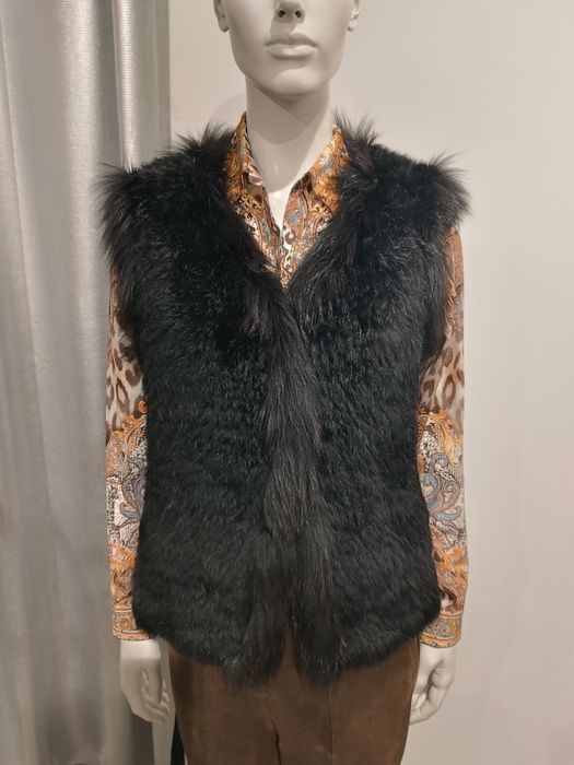 Nowa luksusowa kamizelka futro naturalne królik NC Noce Connection 40