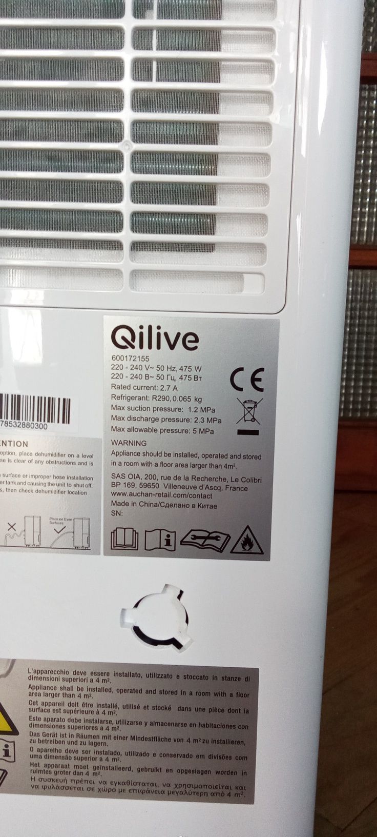 Desumidificador Qlive: Branco 20L