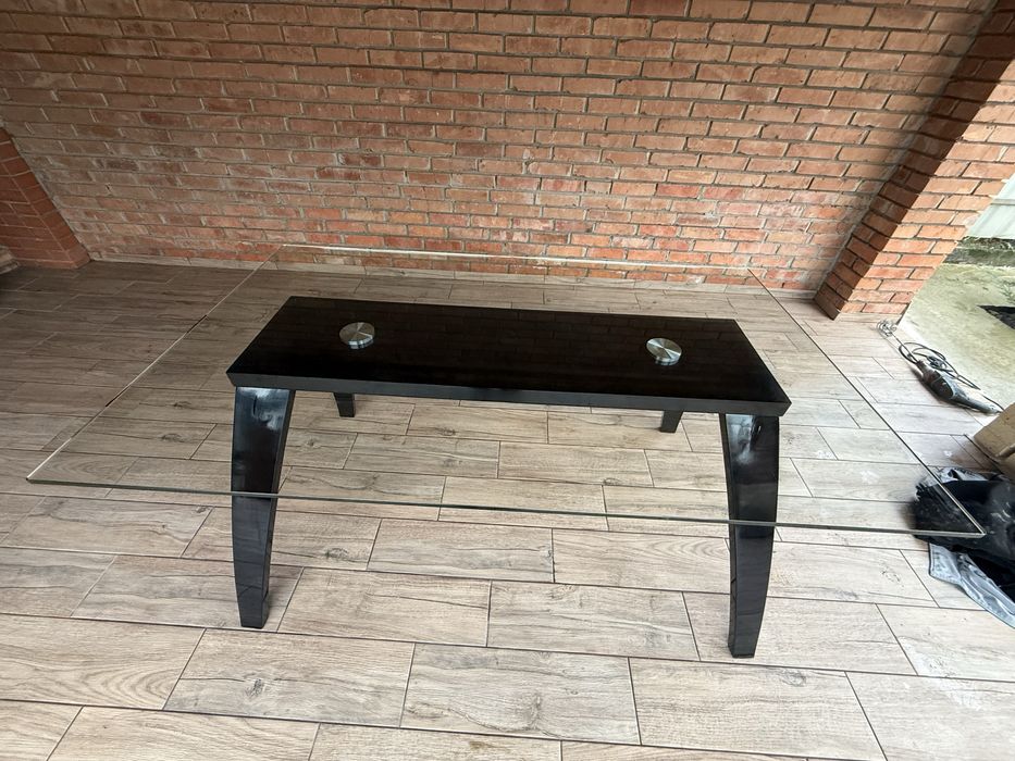 Скляний стіл 90 на 150 см Дуб