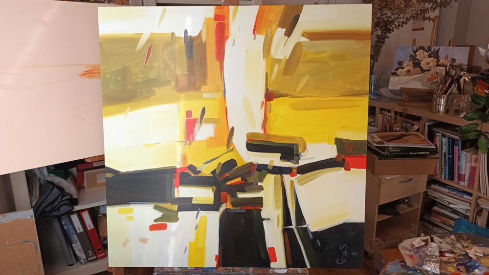 Quadro "Abstracto " 100x80cm, óleo sobre tela