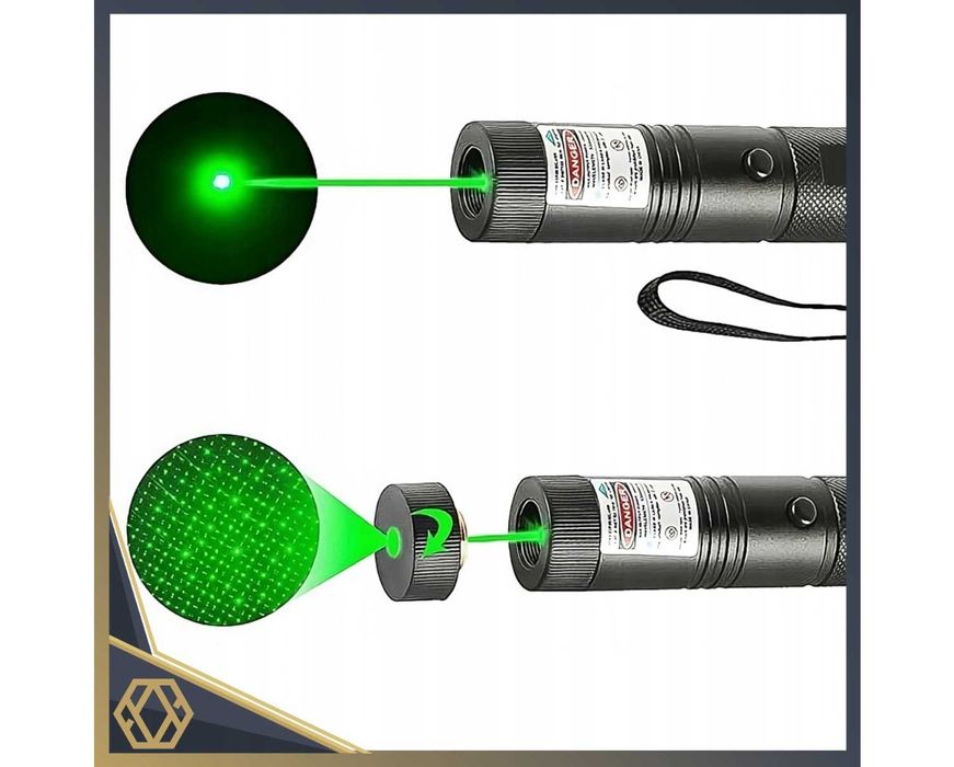 Laser Mocny Wskaźnik Laserowy Ultra Zielony Pointer Akumulator 4w1
