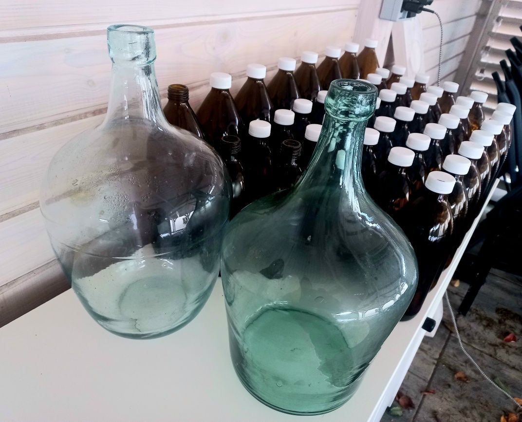 Komplet Butelki 1L 0,5L. apteczne do wina ciemne gąsior butla nalewka