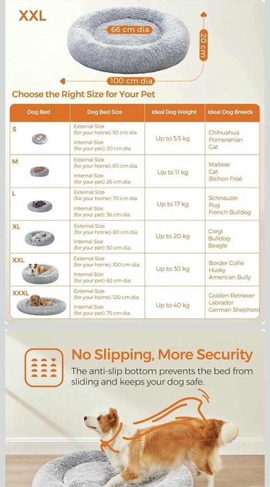Nowe Puszyste legowisko dla psa kota okrągłe możliwość prania 100cm 66