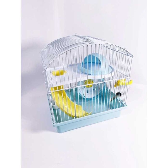 Отличная клетка для хомяка с НЛО домиком. Яркие цвета. Модель AV159.