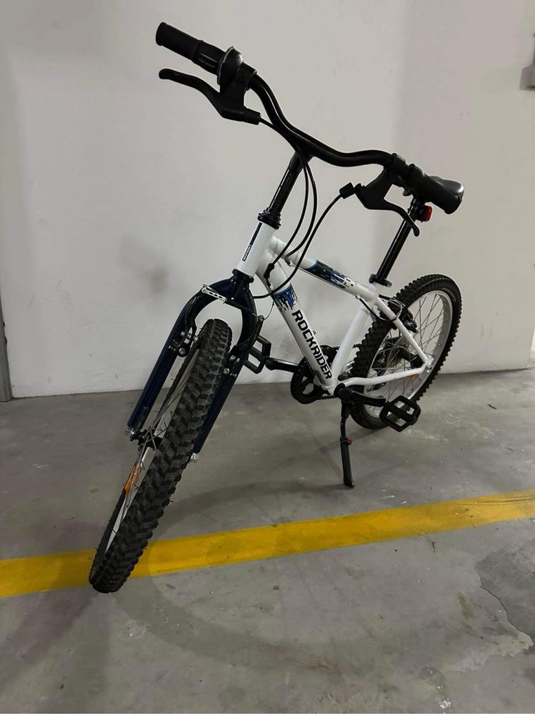 Bicicleta BTT de criança  ROCKRIDER ST 120 20" 6-9 anos BRANCO LARANJA