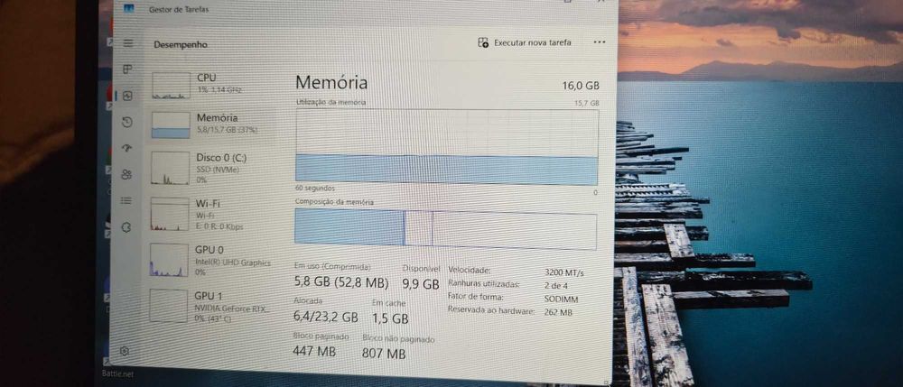 Notebook gamer asus tuf gaming rtx3050 ti + i7