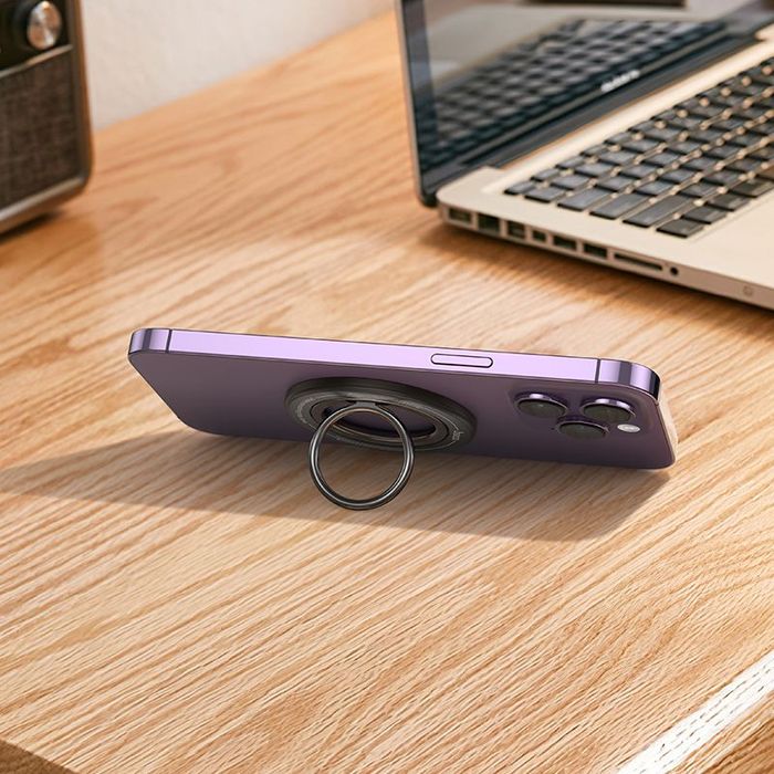 Uchwyt na telefon na palec Hoco magnetyczny Ring GH3 czarny